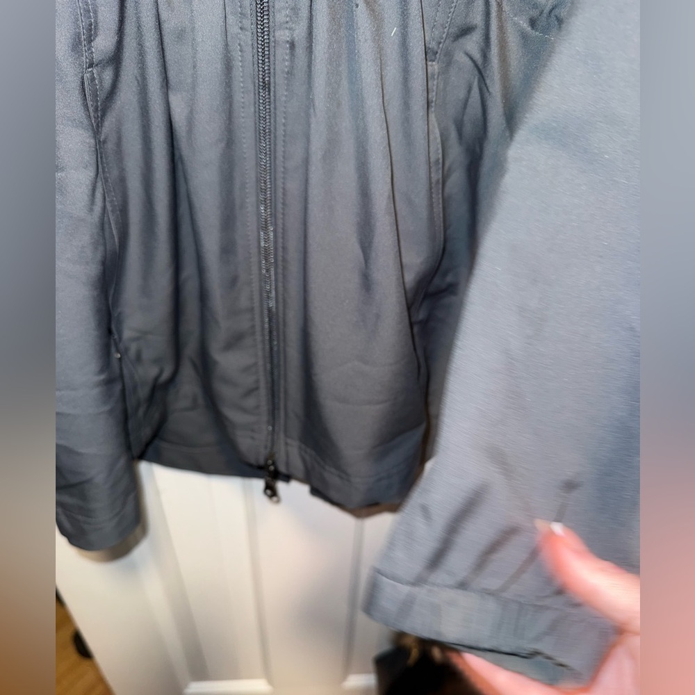 Kirkland Signature Women Dark Gray Hooded Anorak Jacket Large Water Resistant - Picture 8 of 14